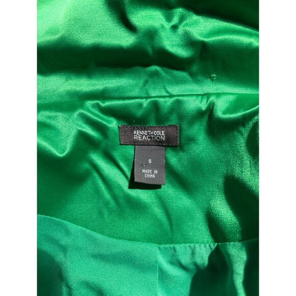 Kenneth Cole Reaction Green Satin Jacket size Small - Picture 2 of 4